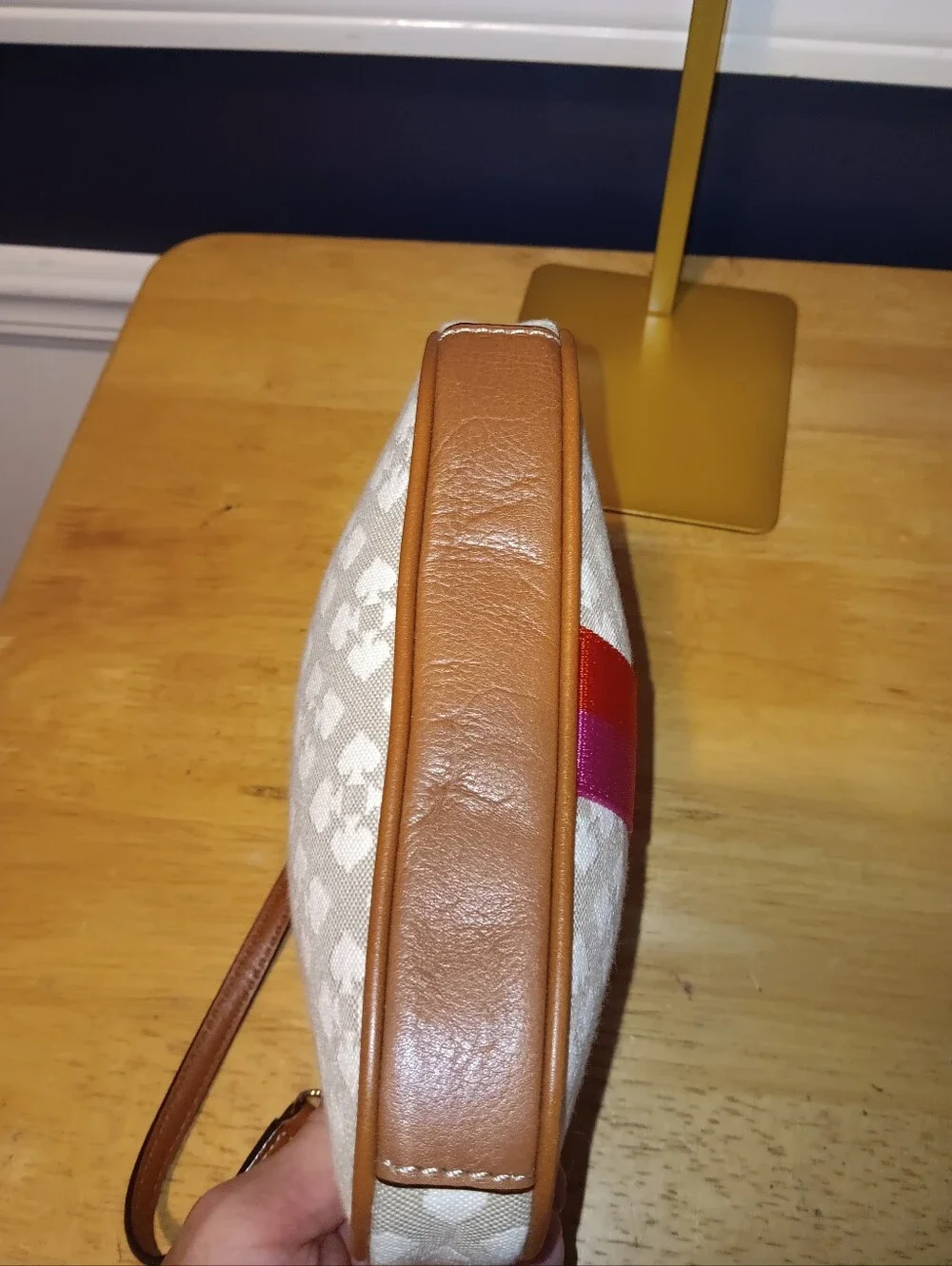 Kate Spade Small Logo Striped Shoulder Bag